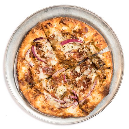 pappos apple bourbon pulled pork pizza